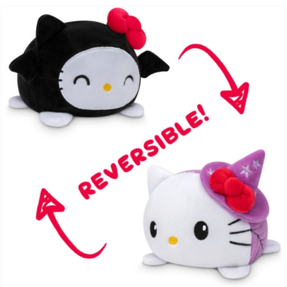 TeeTurtle Sanrio Hello Kitty Bat & Witch Reversible Plush